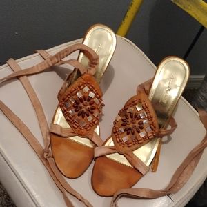 Open toe sandal like strap high heals